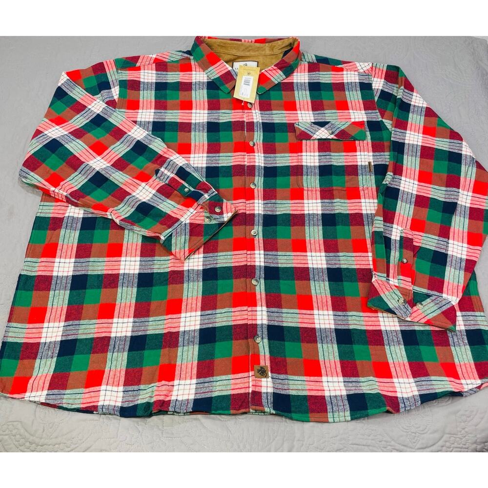 Legendary Whitetails Red and Green Plaid Casual Button Down Shirt